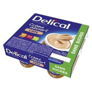 Delical Crème dessert HP/HC édulcorée sans sucres Café - 4x200g
