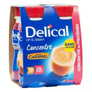 Delical Boisson HP/HC concentré en protéines sans lactose caramel - 4x200ml