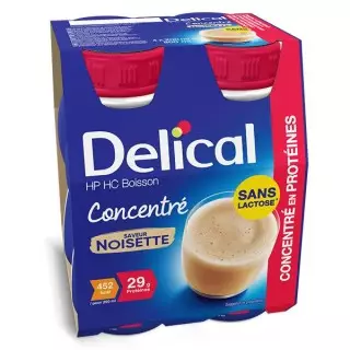 Delical Boisson HP/HC concentré en protéines sans lactose noisette - 4x200ml