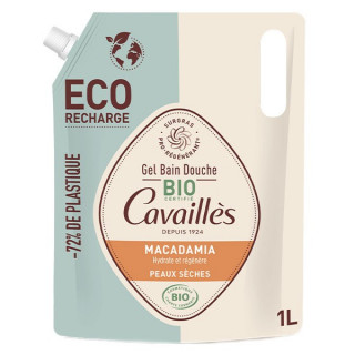 Rogé Cavaillès Gel bain douche peaux sèches Macadamia Bio - Éco-Recharge 1L