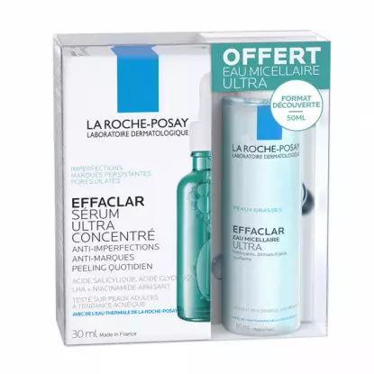 La Roche-Posay Effaclar Sérum ultra concentré 30ml + Eau micellaire ultra 50ml Offerte