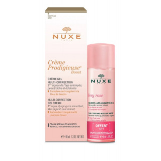Nuxe Crème prodigieuse boost Crème gel multi-correction 40ml + Very Rose Eau micellaire apaisante 3-en-1 50ml Offerte