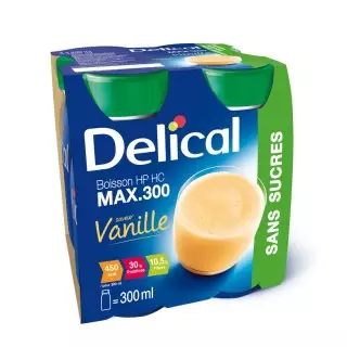 Delical Boisson HP/HC Max 300 sans sucres vanille - 4x300ml
