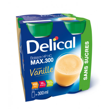 Delical Boisson HP/HC Max 300 sans sucres vanille - 4x300ml