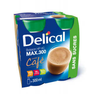 Delical Boisson HP/HC Max 300 sans sucres café - 4x300ml