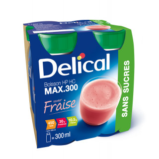 Delical Boisson HP/HC Max 300 sans sucres fraise - 4x300ml
