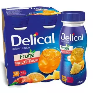 Delical Boisson fruitée édulcorée multi-fruits - 4x200ml