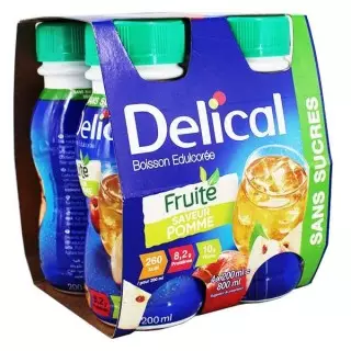 Delical Boisson fruitée édulcorée pomme - 4x200ml
