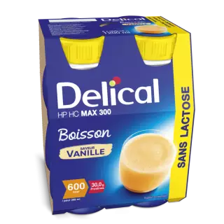 Delical Boisson HP/HC Max 300 sans lactose Vanille - 4x300ml
