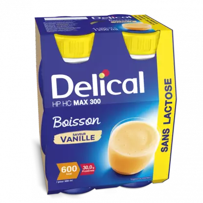 Delical Boisson HP/HC Max 300 sans lactose Vanille - 4x300ml