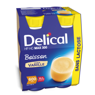 Delical Boisson HP/HC Max 300 sans lactose Vanille - 4x300ml