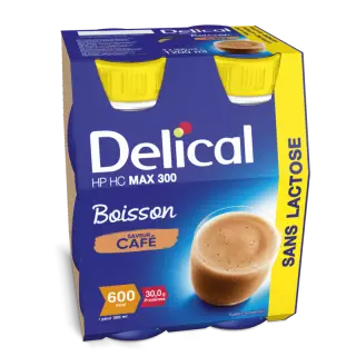 Delical Boisson HP/HC Max 300 sans lactose Café - 4x300ml