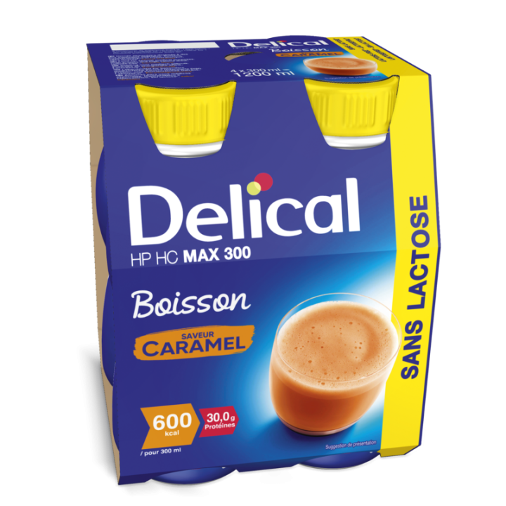 Delical Boisson HP/HC Max 300 sans lactose Caramel - 4x300ml