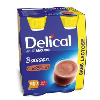 Delical Boisson HP/HC Max 300 sans lactose Chocolat - 4x300ml