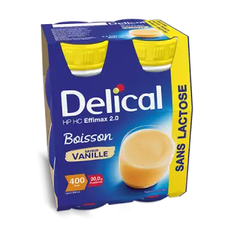 Delical Boisson HP/HC Effimax 2.0 sans lactose Vanille - 4x200ml