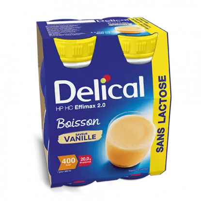 Delical Boisson HP/HC Effimax 2.0 sans lactose Vanille - 4x200ml
