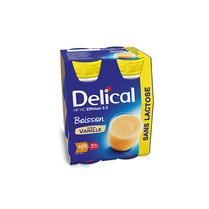 Delical Boisson HP/HC Effimax 2.0 sans lactose Vanille - 4x200ml