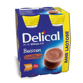 Delical Boisson HP/HC Effimax 2.0 sans lactose Chocolat - 4x200ml