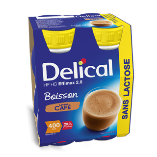Delical Boisson HP/HC Effimax 2.0 sans lactose Café - 4x200ml