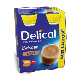 Delical Boisson HP/HC Effimax 2.0 sans lactose Café - 4x200ml