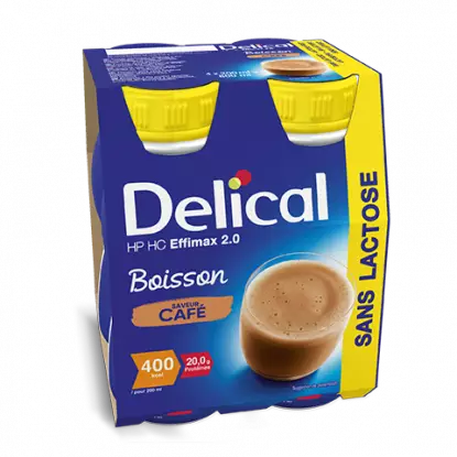 Delical Boisson HP/HC Effimax 2.0 sans lactose Café - 4x200ml