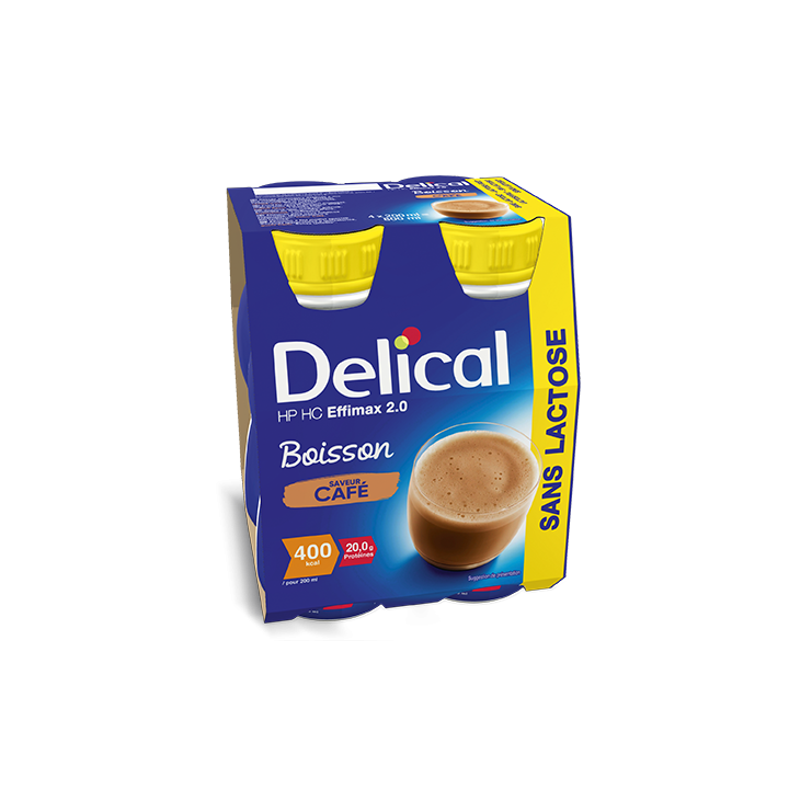 Delical Boisson HP/HC Effimax 2.0 sans lactose Café - 4x200ml