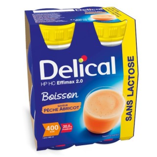 Delical Boisson HP/HC Effimax 2.0 sans lactose Pêche Abricot - 4x200ml