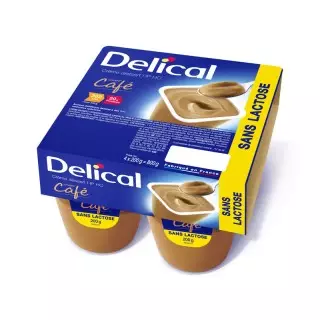 Delical Crème dessert HP/HC sans lactose Café - 4x200g