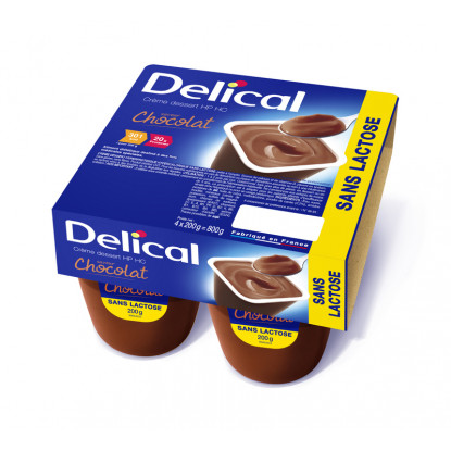Delical Crème dessert HP/HC sans lactose Chocolat - 4x200g