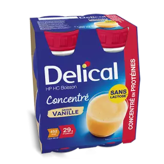 Delical Boisson HP/HC concentré en protéines sans lactose Vanille - 4x200ml