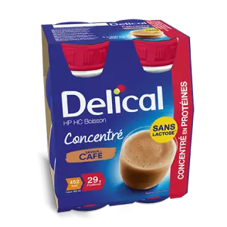 Delical Boisson HP/HC concentré en protéines sans lactose Café - 4x200ml
