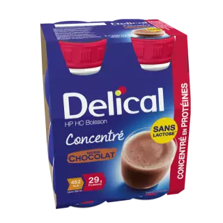 Delical Boisson HP/HC concentré en protéines sans lactose Chocolat - 4x200ml