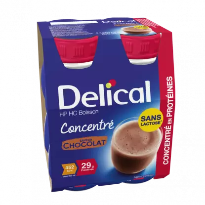 Delical Boisson HP/HC concentré en protéines sans lactose Chocolat - 4x200ml