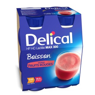 Delical Boisson HP/HC Lactée Max 300 Fruits Rouges - 4x300ml