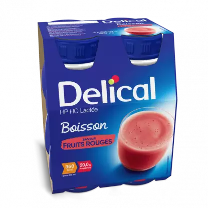 Delical Boisson HP/HC Lactée Fruits Rouges - 4x200ml