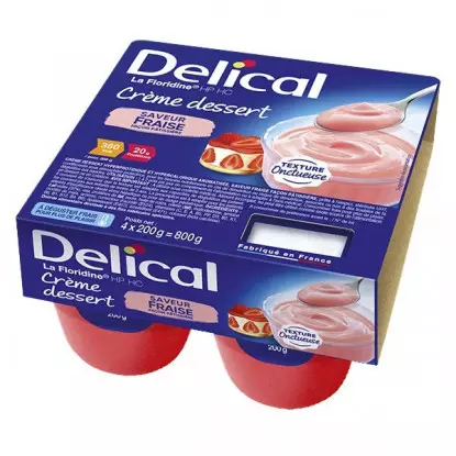 Delical Crème dessert HP/HC La Floridine Fraise Façon Pâtissière - 4x200g
