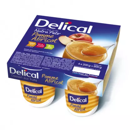 Delical Dessert aux Fruits Nutra'Pote Pomme Abricot - 4x200g