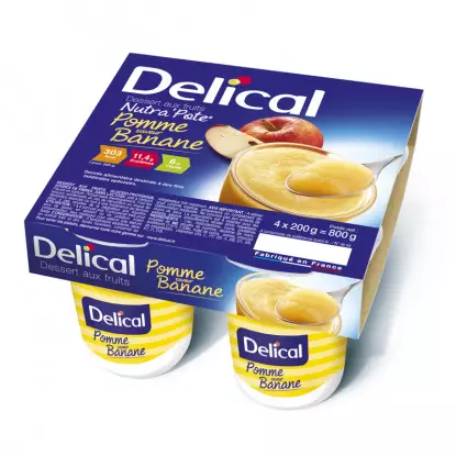 Delical Dessert aux Fruits Nutra'Pote Pomme Banane - 4x200g