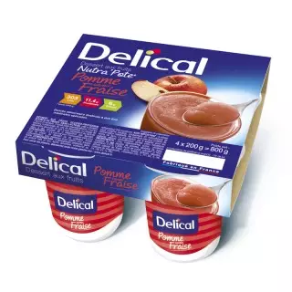 Delical Dessert aux Fruits Nutra'Pote Pomme Fraise - 4x200g