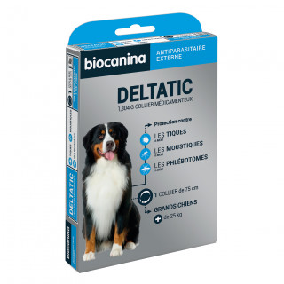 Biocanina Deltatic Collier antiparasitaire 1,304g grands chiens - Collier 75 cm