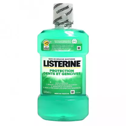Listerine Bain de bouche protection dents et gencives menthe fraîche - 500ml