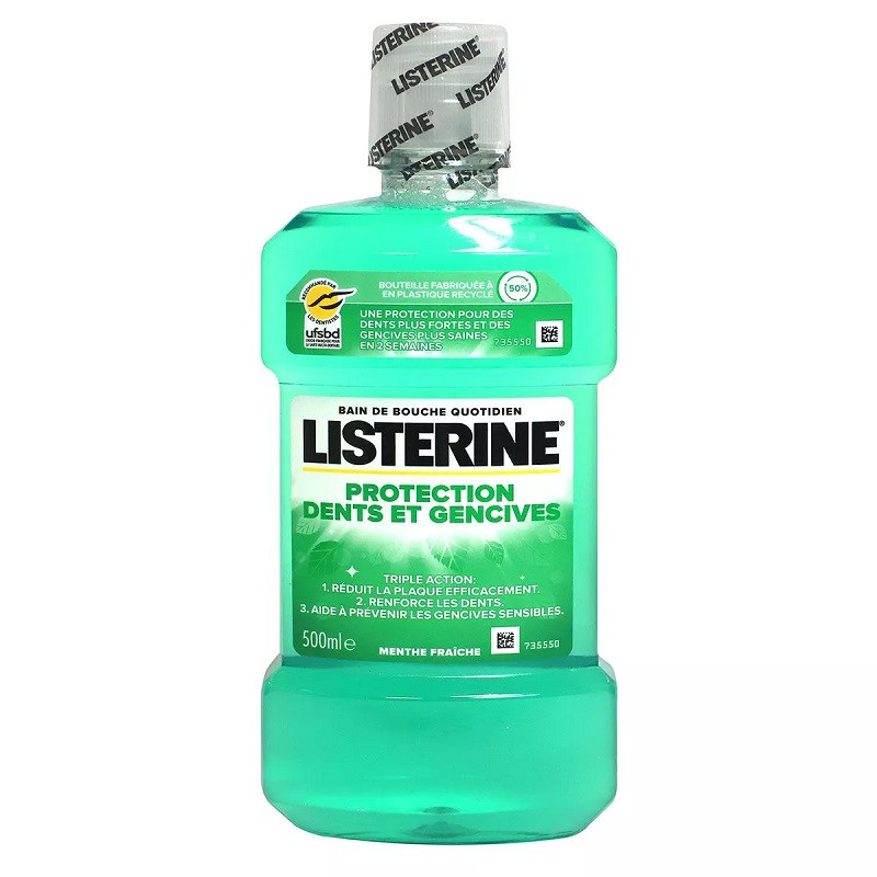 Listerine Menthe Goût Plus léger Naturals Protection gencives 500 ml