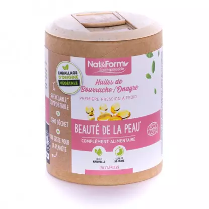 Nat&Form Huiles de Bourrache et Onagre Bio - 120 capsules