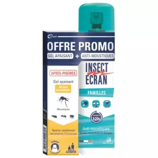 Insect Ecran Pack Après Piqûre Gel apaisant 20g + Familles Spray répulsif 100ml