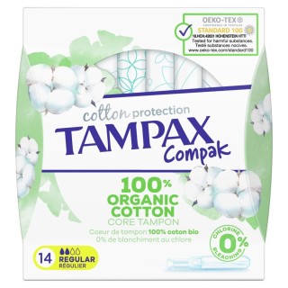 Tampax Compak Cotton régulier 100% coton Bio - 14 tampons