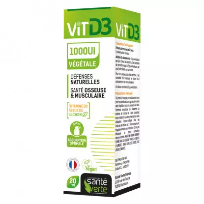 Santé Verte Vit D3 1000UI Végétale - 20ml
