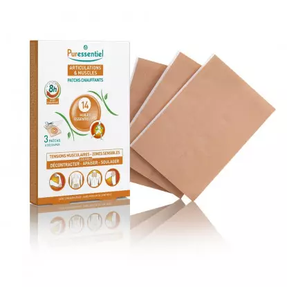 Puressentiel Articulations & muscles Patchs chauffants aux 14 huiles essentielles - Lot de 3 x 3 patchs