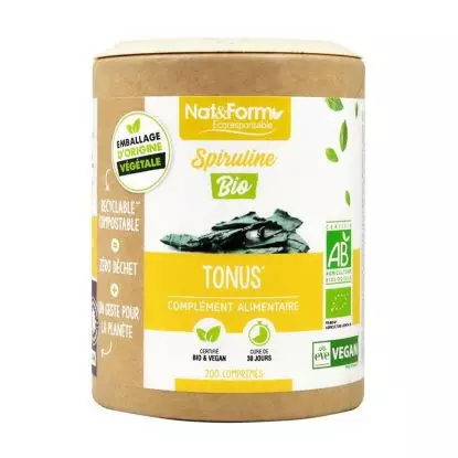 Nat&Form Spiruline Bio - 200 comprimés