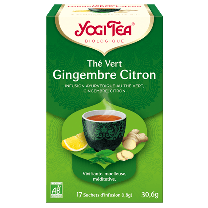 Yogi Tea Infusion Bio Thé Vert Gingembre Citron - 17 sachets