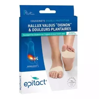 Epitact Coussinets double protection Hallux Valgus oignon & douleurs plantaires - Taille S - 1 paire
